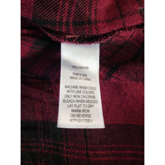 Peyton Jensen Button Up Plaid Collared Shirt Dress Size Medium - Picture 5 of 5